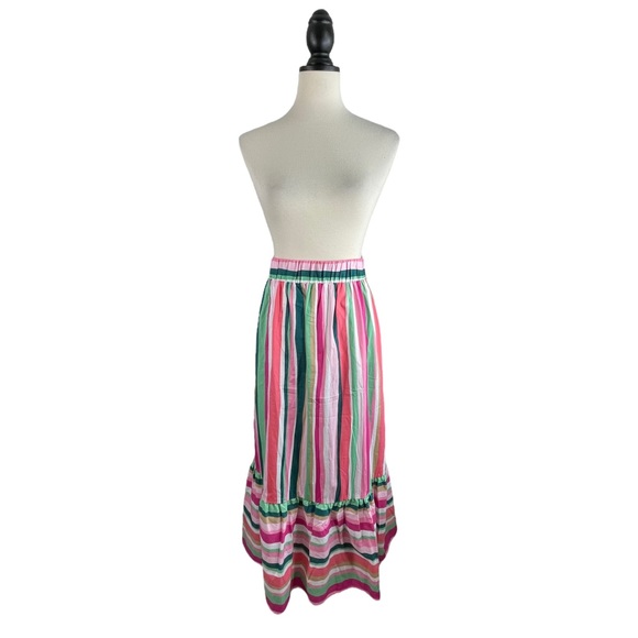 Lane Bryant Dresses & Skirts - Lane Bryant Maxi Skirt Pink Multicolor Stripe Stretch Waist, Size 18/20
